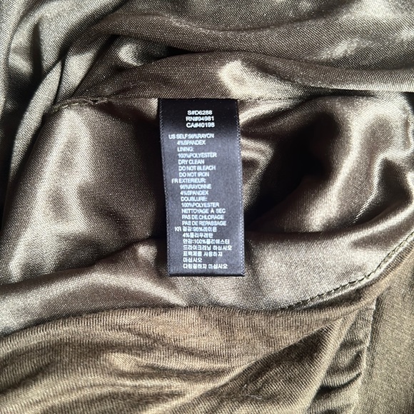 Forever 21 | Army Green One Shoulder Bat Wing Rouched Mini Dress Size Medium - Picture 3 of 5